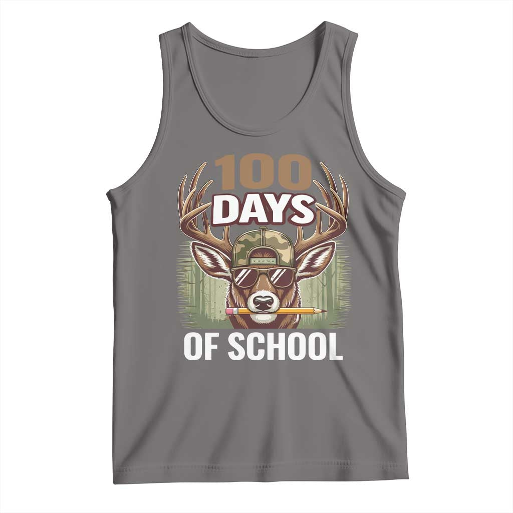 Deer 100 Days Of School Tank Top Camo Bucked 100 Days Smarter