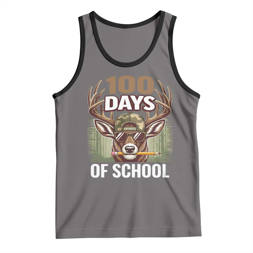 Deer 100 Days Of School Tank Top Camo Bucked 100 Days Smarter