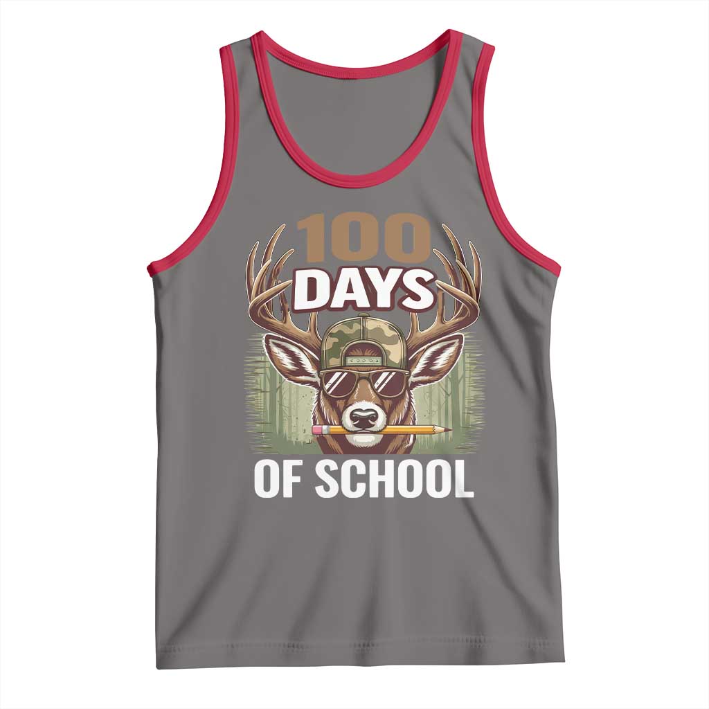 Deer 100 Days Of School Tank Top Camo Bucked 100 Days Smarter