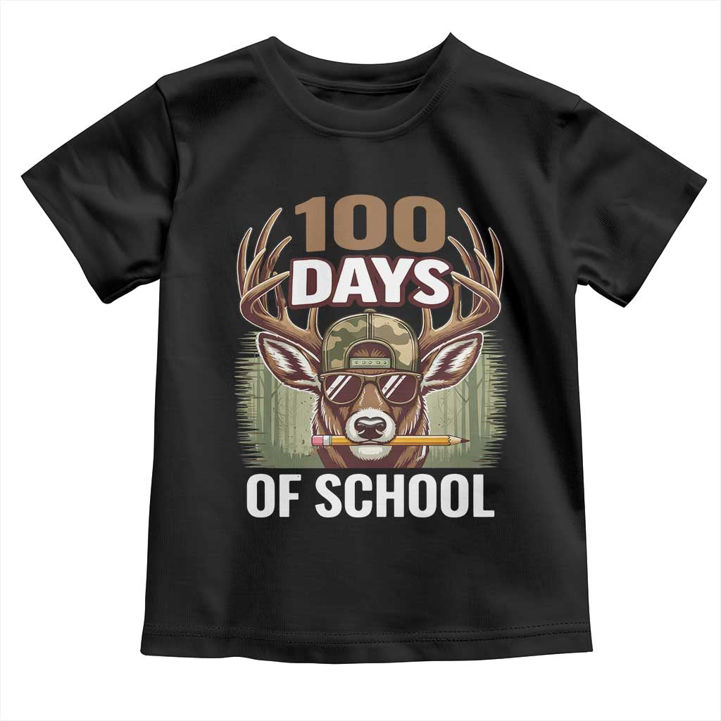 Deer 100 Days Of School Toddler T Shirt Camo Bucked 100 Days Smarter