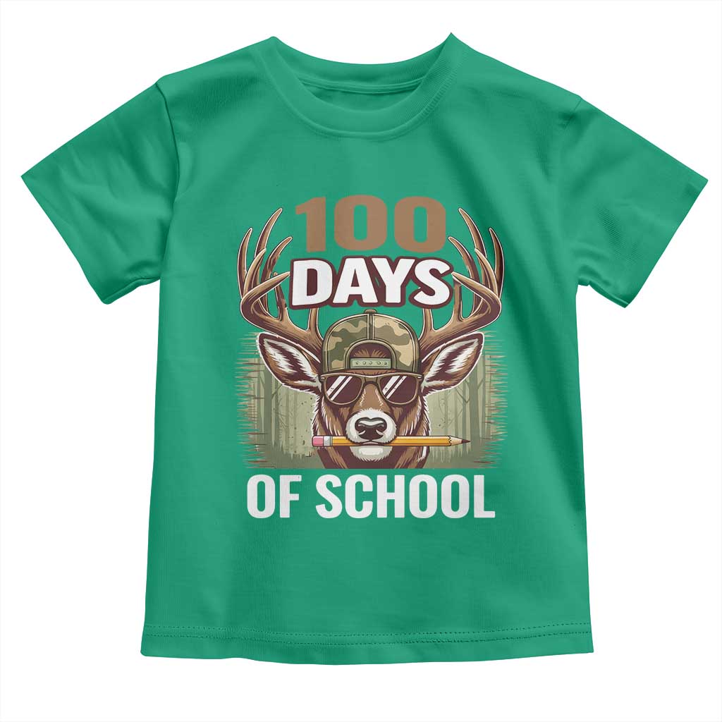 Deer 100 Days Of School Toddler T Shirt Camo Bucked 100 Days Smarter