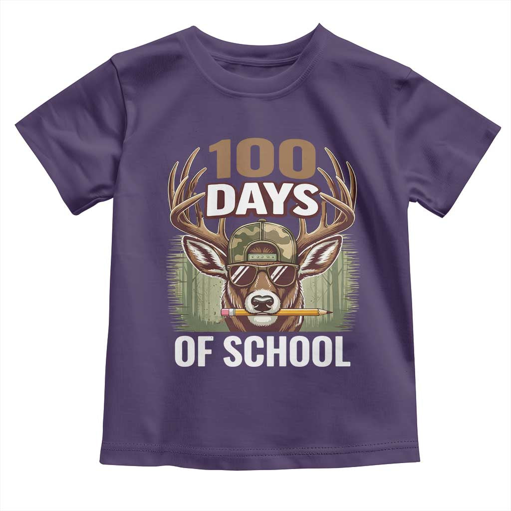 Deer 100 Days Of School Toddler T Shirt Camo Bucked 100 Days Smarter