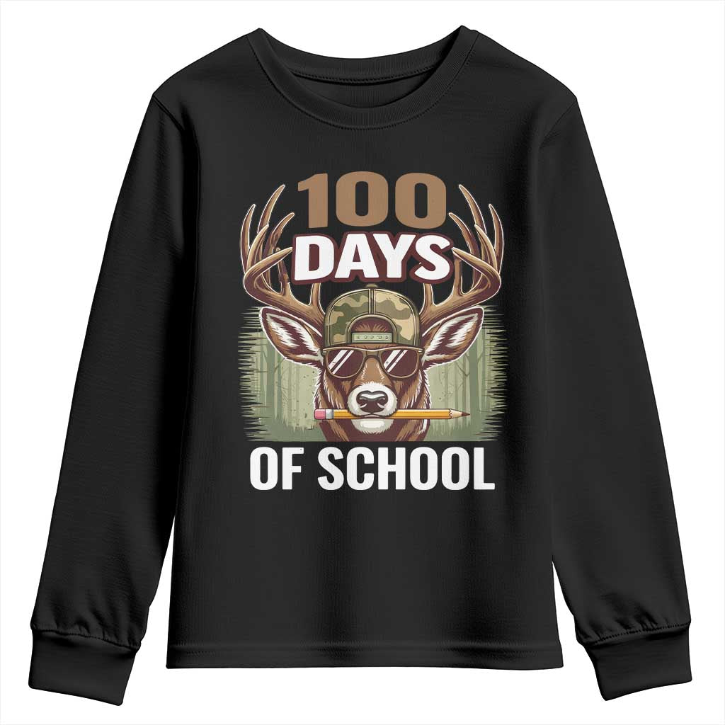 Deer 100 Days Of School Youth Sweatshirt Camo Bucked 100 Days Smarter