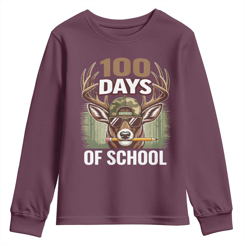 Deer 100 Days Of School Youth Sweatshirt Camo Bucked 100 Days Smarter