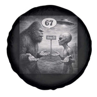 Funny 67 Meme Bigfoot Alien Spare Tire Cover Six Seven Sasquatch Area 51 UFO Conspiracy