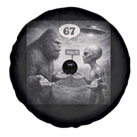 Funny 67 Meme Bigfoot Alien Spare Tire Cover Six Seven Sasquatch Area 51 UFO Conspiracy
