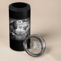 Funny 67 Meme Bigfoot Alien 4 in 1 Can Cooler Tumbler Six Seven Sasquatch Area 51 UFO Conspiracy