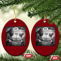 Funny 67 Meme Bigfoot Alien Ceramic Ornament Six Seven Sasquatch Area 51 UFO Conspiracy