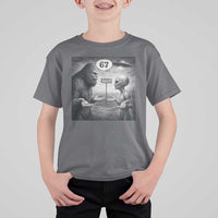 Funny 67 Meme Bigfoot Alien T Shirt For Kid Six Seven Sasquatch Area 51 UFO Conspiracy