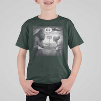 Funny 67 Meme Bigfoot Alien T Shirt For Kid Six Seven Sasquatch Area 51 UFO Conspiracy