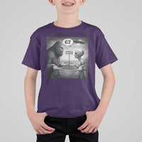 Funny 67 Meme Bigfoot Alien T Shirt For Kid Six Seven Sasquatch Area 51 UFO Conspiracy