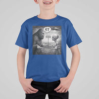 Funny 67 Meme Bigfoot Alien T Shirt For Kid Six Seven Sasquatch Area 51 UFO Conspiracy