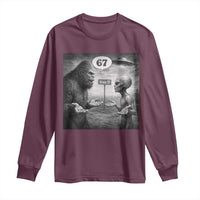 Funny 67 Meme Bigfoot Alien Long Sleeve Shirt Six Seven Sasquatch Area 51 UFO Conspiracy