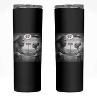 Funny 67 Meme Bigfoot Alien Skinny Tumbler Six Seven Sasquatch Area 51 UFO Conspiracy