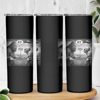 Funny 67 Meme Bigfoot Alien Skinny Tumbler Six Seven Sasquatch Area 51 UFO Conspiracy
