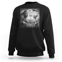 Funny 67 Meme Bigfoot Alien Sweatshirt Six Seven Sasquatch Area 51 UFO Conspiracy
