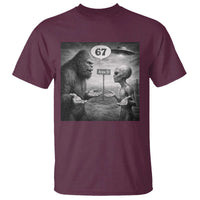 Funny 67 Meme Bigfoot Alien T Shirt Six Seven Sasquatch Area 51 UFO Conspiracy