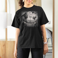 Funny 67 Meme Bigfoot Alien T Shirt For Women Six Seven Sasquatch Area 51 UFO Conspiracy