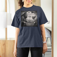 Funny 67 Meme Bigfoot Alien T Shirt For Women Six Seven Sasquatch Area 51 UFO Conspiracy