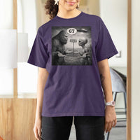 Funny 67 Meme Bigfoot Alien T Shirt For Women Six Seven Sasquatch Area 51 UFO Conspiracy