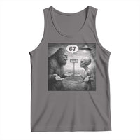 Funny 67 Meme Bigfoot Alien Tank Top Six Seven Sasquatch Area 51 UFO Conspiracy