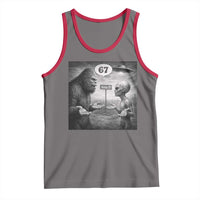Funny 67 Meme Bigfoot Alien Tank Top Six Seven Sasquatch Area 51 UFO Conspiracy