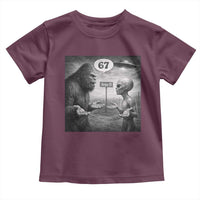 Funny 67 Meme Bigfoot Alien Toddler T Shirt Six Seven Sasquatch Area 51 UFO Conspiracy