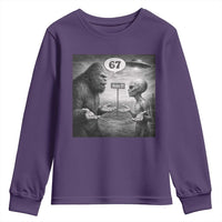 Funny 67 Meme Bigfoot Alien Youth Sweatshirt Six Seven Sasquatch Area 51 UFO Conspiracy