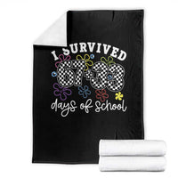 I Survived 67 33 100 Days of School Throw Blanket Funny 100th Day of School Flowers