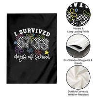 I Survived 67 33 100 Days of School Garden Flag Funny 100th Day of School Flowers