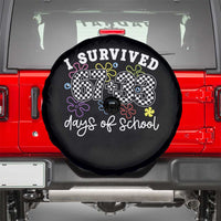 I Survived 67 33 100 Days of School Spare Tire Cover Funny 100th Day of School Flowers