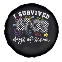 I Survived 67 33 100 Days of School Spare Tire Cover Funny 100th Day of School Flowers