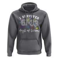 I Survived 67 33 100 Days of School Hoodie Funny 100th Day of School Flowers