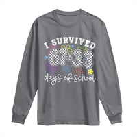 I Survived 67 33 100 Days of School Long Sleeve Shirt Funny 100th Day of School Flowers
