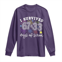 I Survived 67 33 100 Days of School Long Sleeve Shirt Funny 100th Day of School Flowers