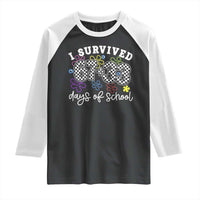 I Survived 67 33 100 Days of School Raglan Shirt Funny 100th Day of School Flowers