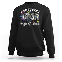 I Survived 67 33 100 Days of School Sweatshirt Funny 100th Day of School Flowers