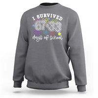 I Survived 67 33 100 Days of School Sweatshirt Funny 100th Day of School Flowers