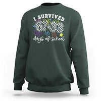 I Survived 67 33 100 Days of School Sweatshirt Funny 100th Day of School Flowers