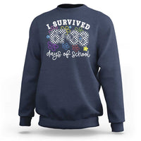 I Survived 67 33 100 Days of School Sweatshirt Funny 100th Day of School Flowers