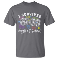 I Survived 67 33 100 Days of School T Shirt Funny 100th Day of School Flowers