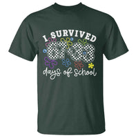 I Survived 67 33 100 Days of School T Shirt Funny 100th Day of School Flowers