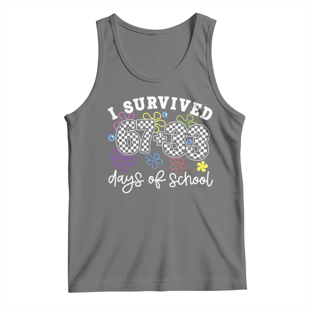 I Survived 67 33 100 Days of School Tank Top Funny 100th Day of School Flowers