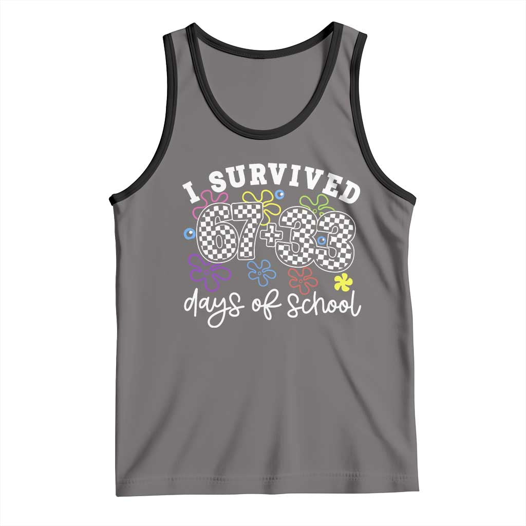 I Survived 67 33 100 Days of School Tank Top Funny 100th Day of School Flowers