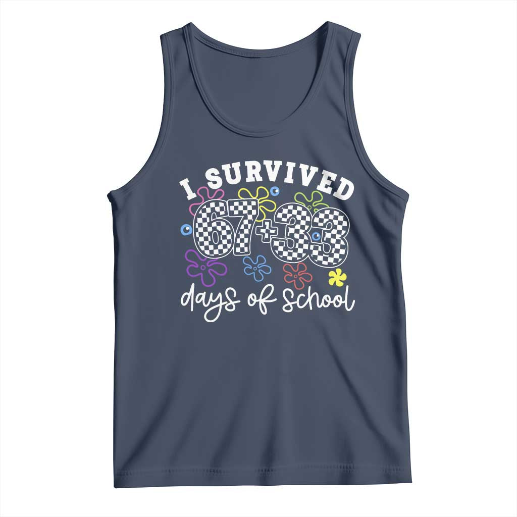 I Survived 67 33 100 Days of School Tank Top Funny 100th Day of School Flowers