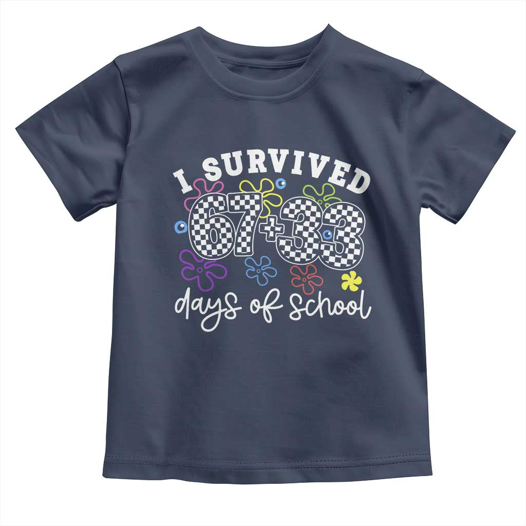 I Survived 67 33 100 Days of School Toddler T Shirt Funny 100th Day of School Flowers