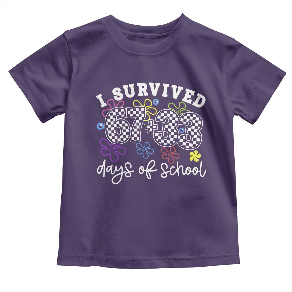I Survived 67 33 100 Days of School Toddler T Shirt Funny 100th Day of School Flowers