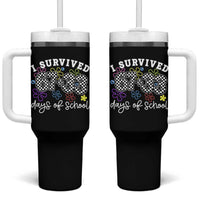 I Survived 67 33 100 Days of School Tumbler With Handle Funny 100th Day of School Flowers