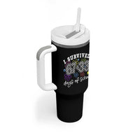 I Survived 67 33 100 Days of School Tumbler With Handle Funny 100th Day of School Flowers