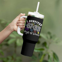 I Survived 67 33 100 Days of School Tumbler With Handle Funny 100th Day of School Flowers